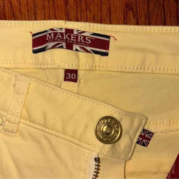 MAKERS Skinny Yellow Jeans with Ankle Zippers Size 30 - Picture 5 of 7